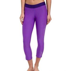 Nike Relay Crop 3/4 Hyper Grape Purple Pants NWOT